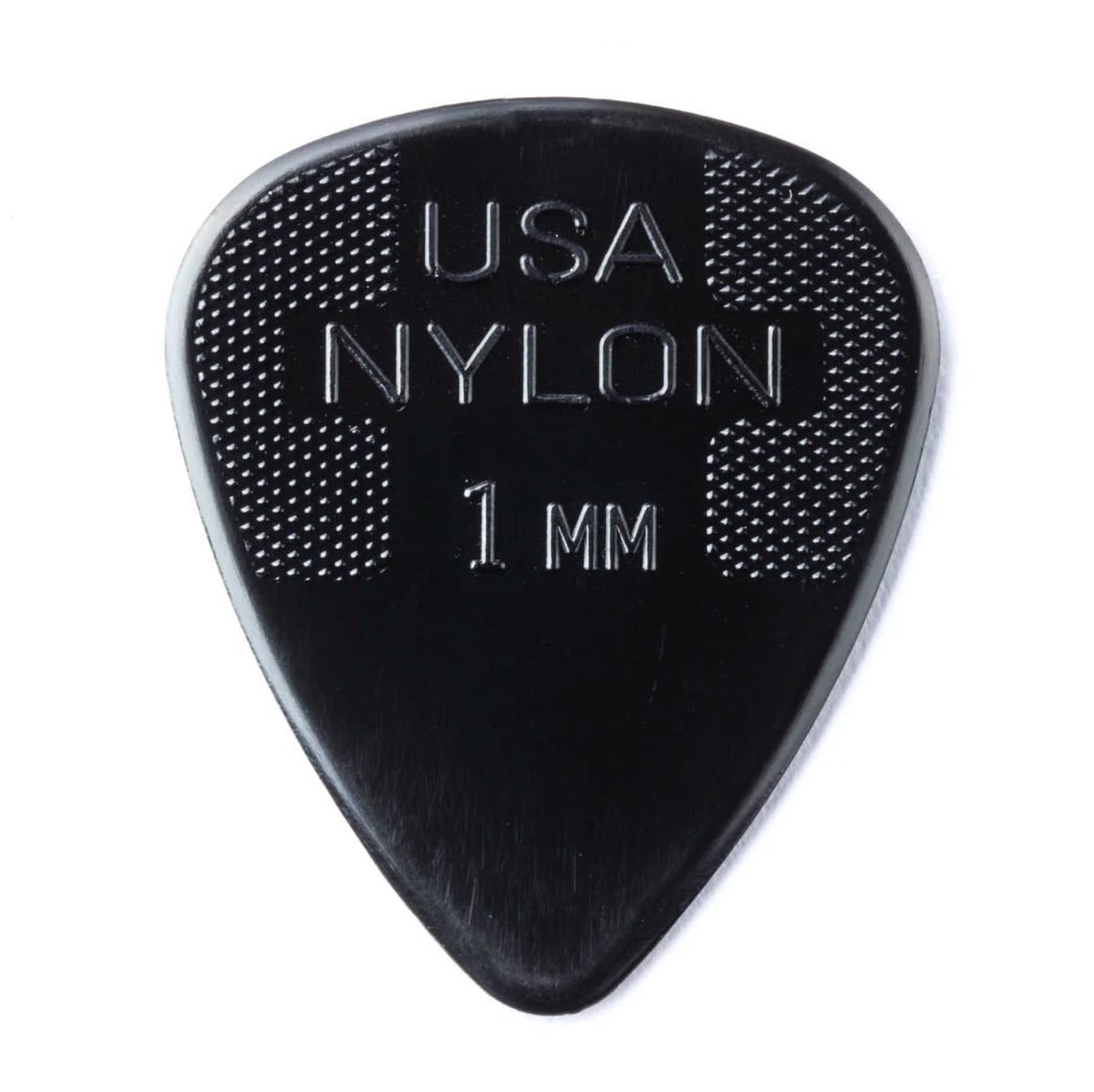 DUNLOP Nylon Picks - Black 1.00mm (Pack of 12)