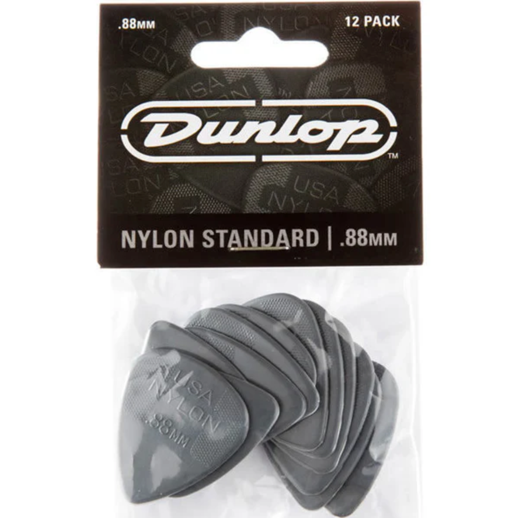 DUNLOP Nylon Picks - Dark Grey 0.88mm (Pack of 12)