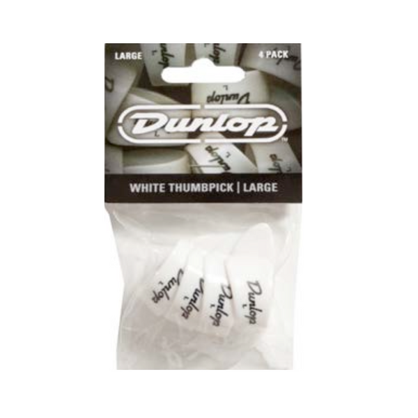 DUNLOP Thumb Picks - Large White (Pack of 4)