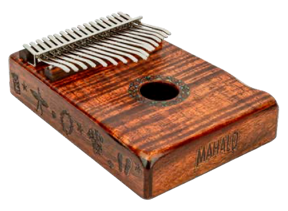 Mahalo 17 Note Kalimba Photo Flame Koa