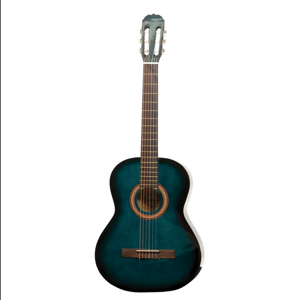 Onyx 4103BLT Classical Guitar 4/4 Size w/ Built In Tuner & Bag Blue
