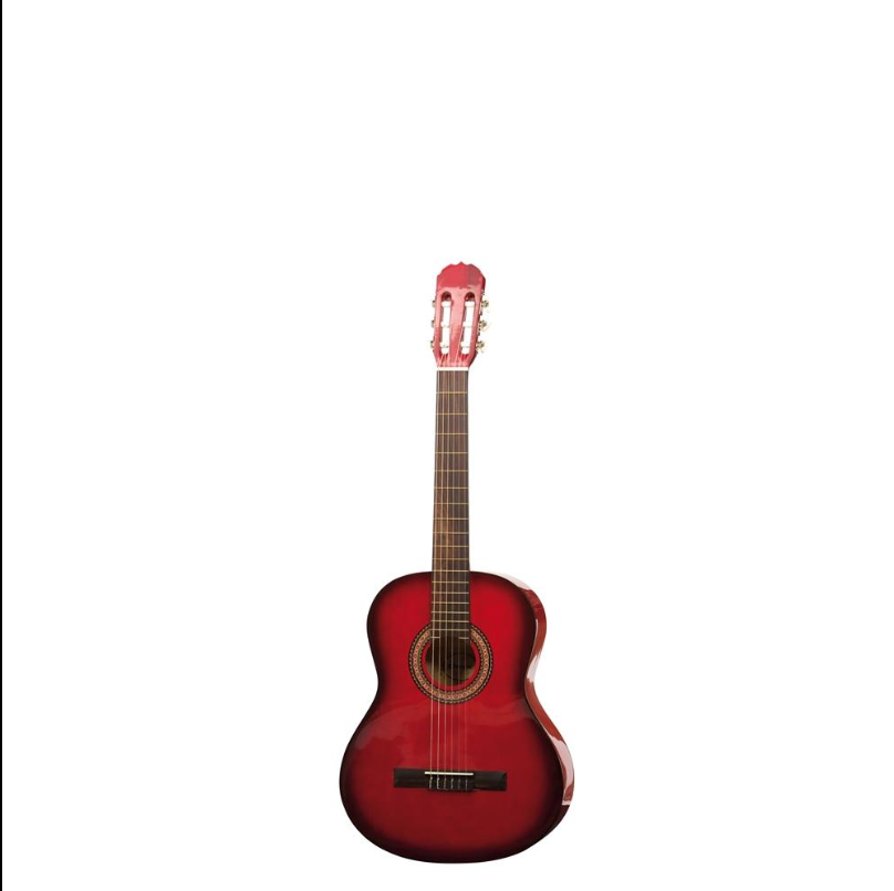 Onyx 4103RT Classical Guitar 4/4 Size w/ Built In Tuner & Bag Red