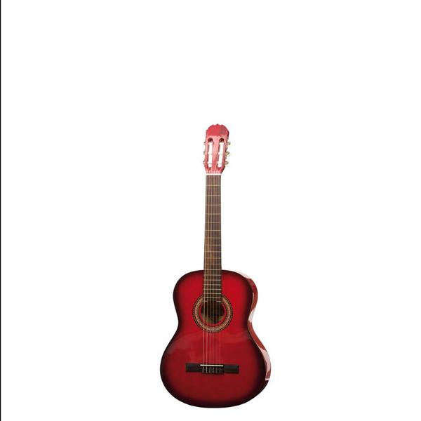 Onyx 4103RT Classical Guitar 4/4 Size w/ Built In Tuner & Bag Red