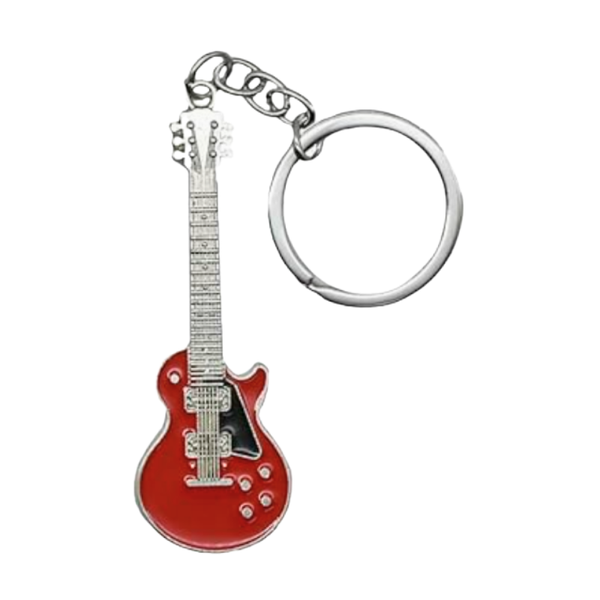 Electric Guitar Keychain / Keyring - Red LP Style