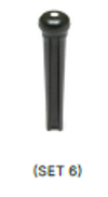 GRAPH TECH - Tusq Traditional Style bridge pins. Black with White Dot - Set of 6
