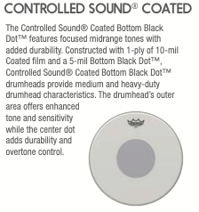 REMO - Controlled Sound Coated Drum Head - White Dot