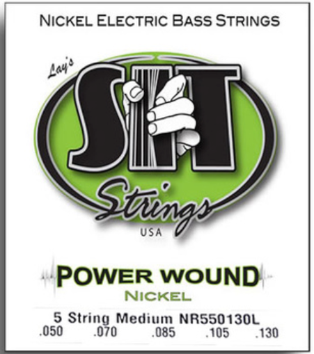 SIT Power Wound 5-String Medium Nickel Electric Bass String Set (50-130)