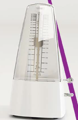 CHERUB - Pyramid style metronome with bell - White