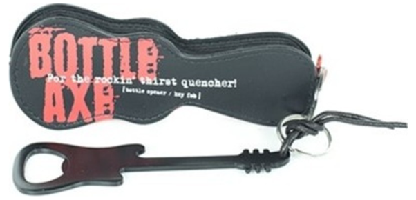 Bottle Axe Guitar: Bottle Opener/Key Fob (Black)