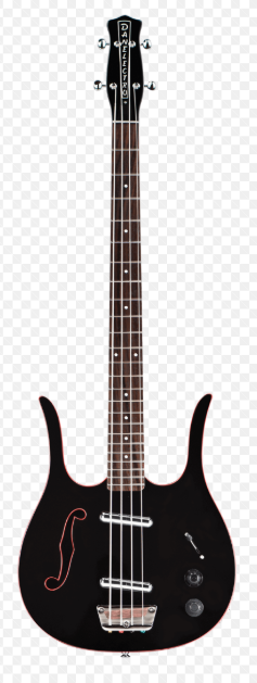 Danelectro Red Hot Longhorn Electric Bass - Black Red