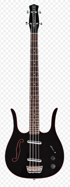 Danelectro Red Hot Longhorn Electric Bass - Black Red