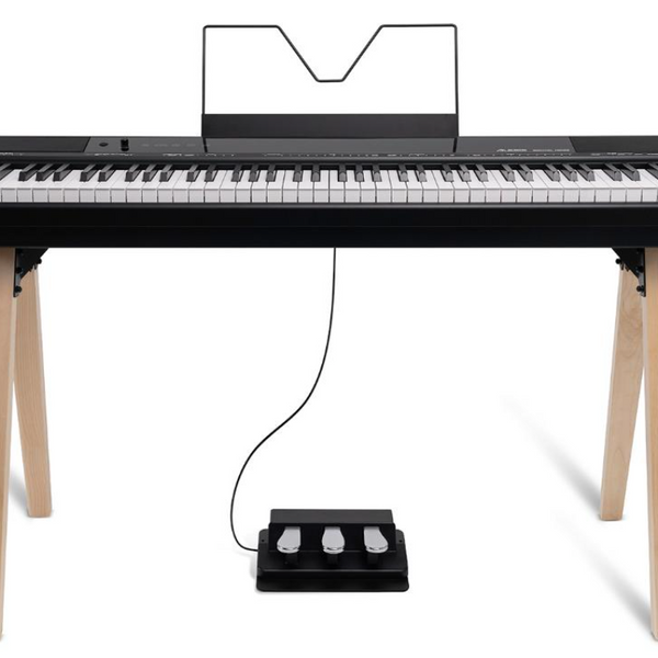 Contemporary 88-Key Digital Piano with Wood Stand Black