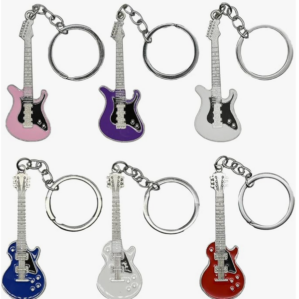 Electric Guitar Keyring - Pink