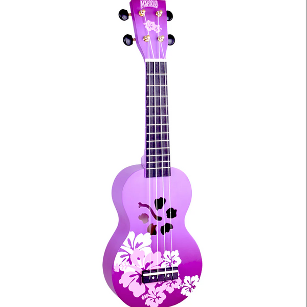 Mahalo Designer Series - Soprano Ukulele (Hibiscus Purple Burst)