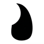Acoustic Guitar Scratchplate - Black Teardrop