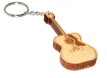 Key Chain-Wooden Western Guitar