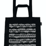 Tote or Music Bag Black with White Manuscript