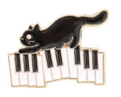 Kitten on the Keys Staff Pin