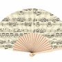 Hand Held Fan Creme with Black Manuscript