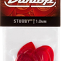 DUNLOP Stubby Guitar Picks, 1.0mm Guitar Pick Players pack Qty 6