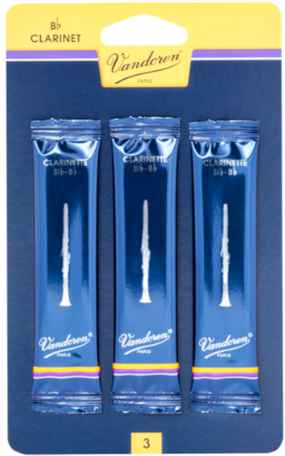 Vandoren Clarinet Reeds - Grade 1.5 (Card of 3)