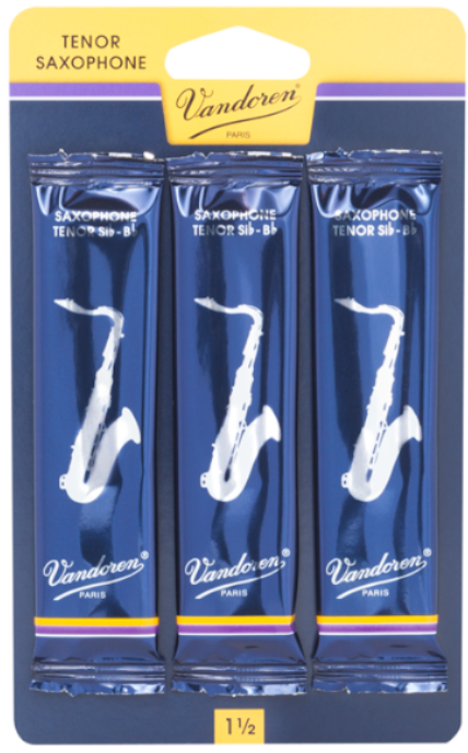 Vandoren Tenor Sax Reeds - TRADITIONAL - Grade 3.0 - Card of 3