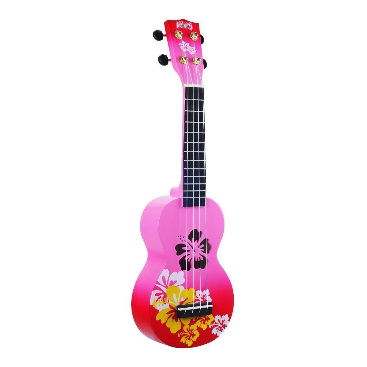 Mahalo Designer Series - Soprano Ukulele (Hibiscus Pink Red Burst)