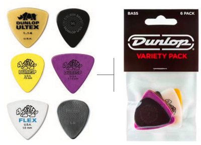 DUNLOP Bass Variety Guitar Picks - 6 pack