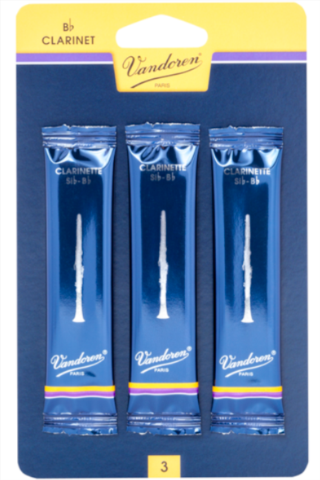 Vandoren Bb Clarinet Reeds - TRADITIONAL - Gr 3.0 - Card 3