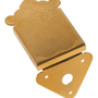 Mandolin Tailpiece with engraved scroll edge cover plate. Gold