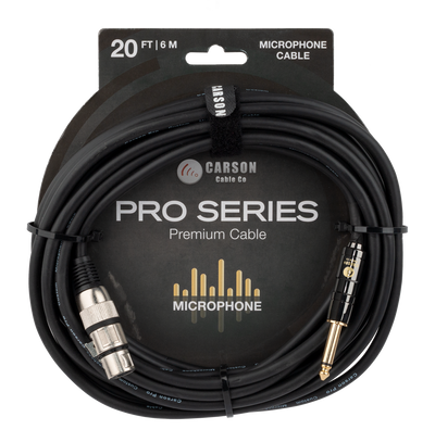 Carson 20 ft Microphone Cable - Mono Jack to XLR-F