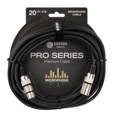 Carson 20 ft Microphone Cable XLR-F to XLR-M