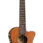 Tenor electric acoustic cutaway ukulele solid koa top