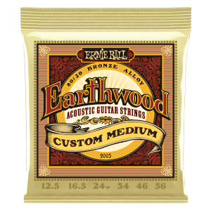 Ernie Ball Earthwood Acoustic Guitar Strings - Custom Medium 12.5-56 (Bronze)
