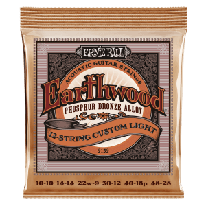 Ernie Ball Earthwood Acoustic Guitar Strings - 12-String Custom Light 10-48