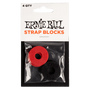 Ernie Ball Strap Blocks 4-Pack - Black and Red
