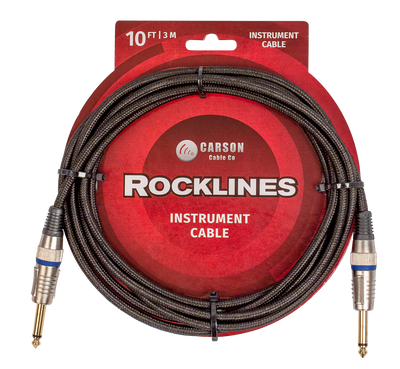 Carson Rocklines 10 ft Noiseless Instrument Cable - Black
