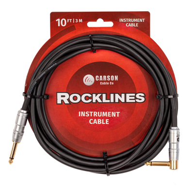 Carson Rocklines 10 ft instrument cable - angle connect