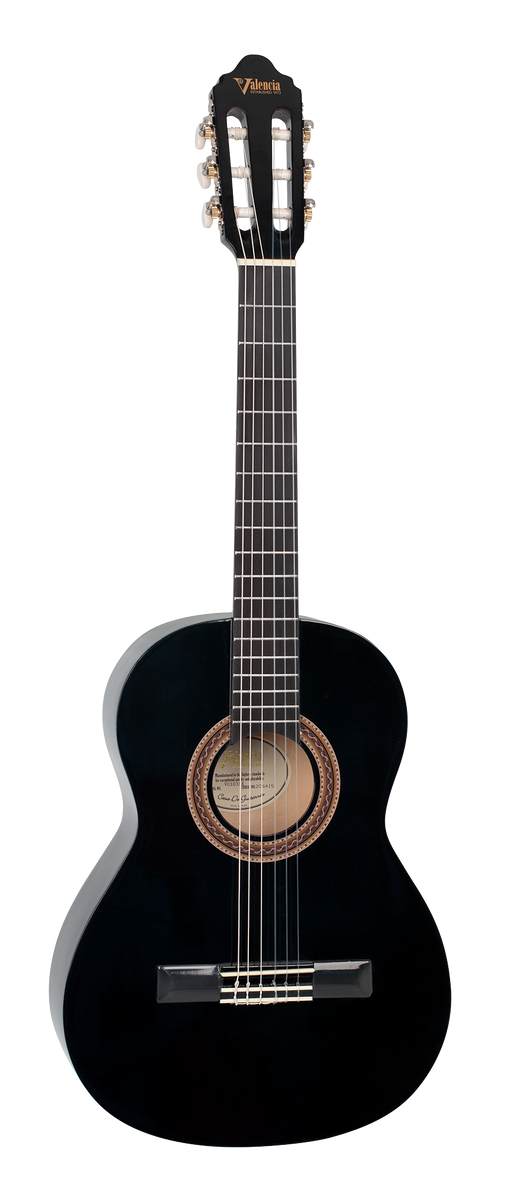 Valencia Classical Guitar Black (3/4 Size)