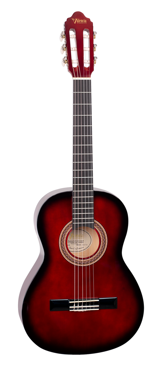 Valencia Series 100 Classical Guitar in Red (3/4 Size)