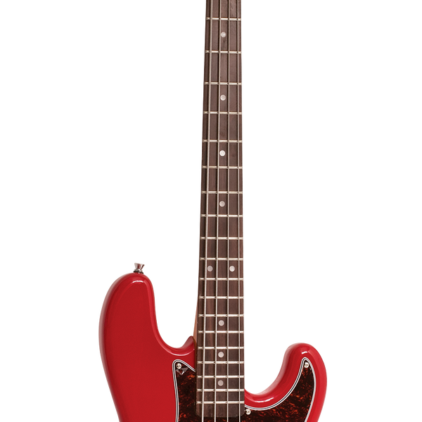 SX Short Scale Fiesta Red 3/4 Size Bass Guitar and Amplifier