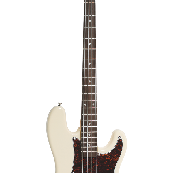 SX Short Scale 3/4 Size Vintage White Bass Guitar & Amp